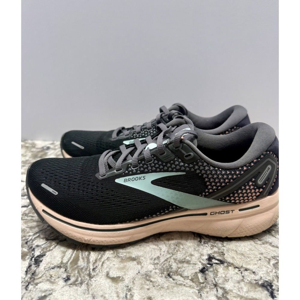 Brooks Ghost 14 Running Shoes Black Pearl Peach US Women 9.5